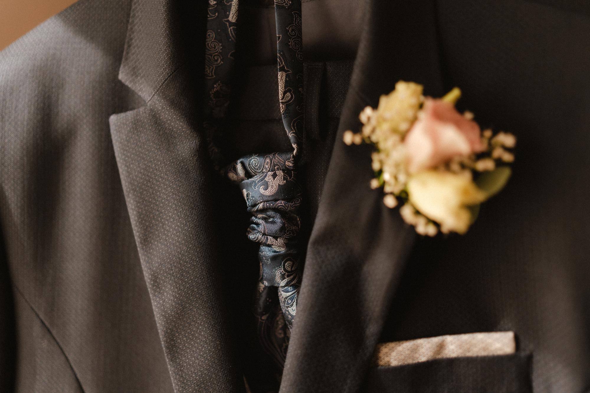 Bespoke embroidered cuff detail on a jacket